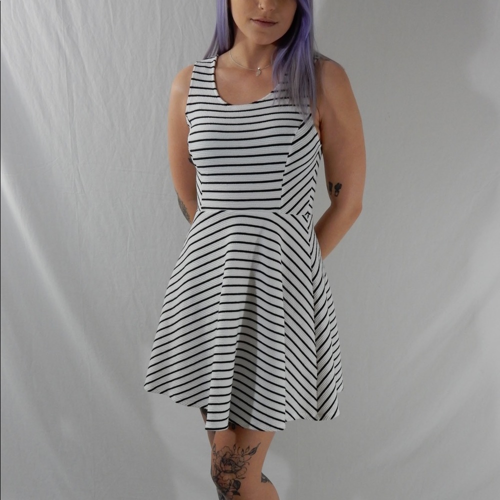 Black and White Striped Dress